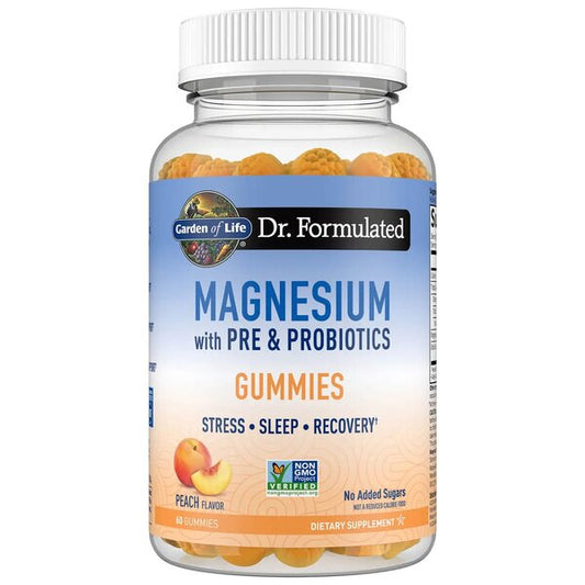 Garden of Life: Dr. Formulated Magnesium with Pre & Probiotics Gummies, Peach - 60 gummies