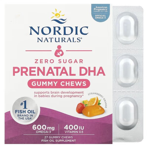 Nordic Naturals: Prenatal DHA Gummy Chews, Strawberry Orange - 27 gummies