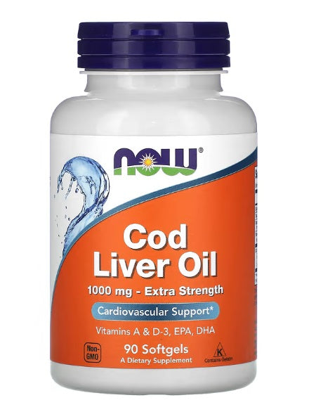 NOW Foods: Cod Liver Oil, 1000mg Extra Strength - 90 softgels