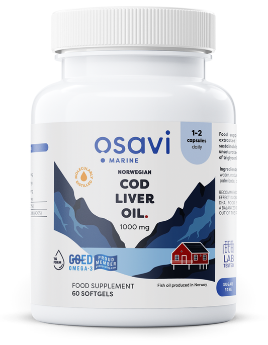 Osavi: Norwegian Cod Liver Oil Softgels, 1000mg (Lemon) - 60 softgels