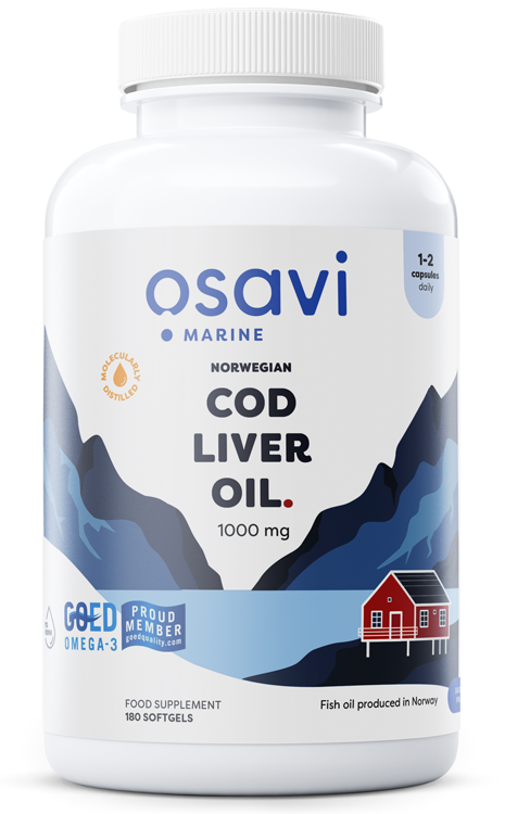 Osavi: Norwegian Cod Liver Oil Softgels, 1000mg (Lemon) - 180 softgels