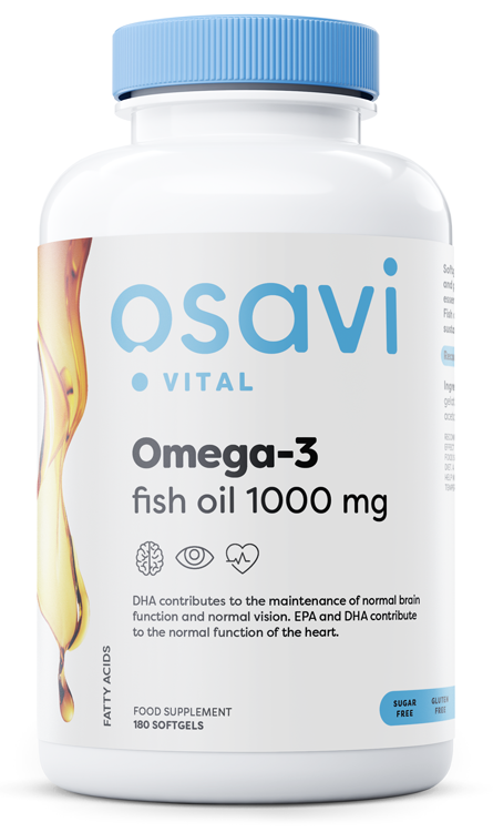 Osavi: Omega-3 Fish Oil Molecularly Distilled, 1000mg - 180 softgels