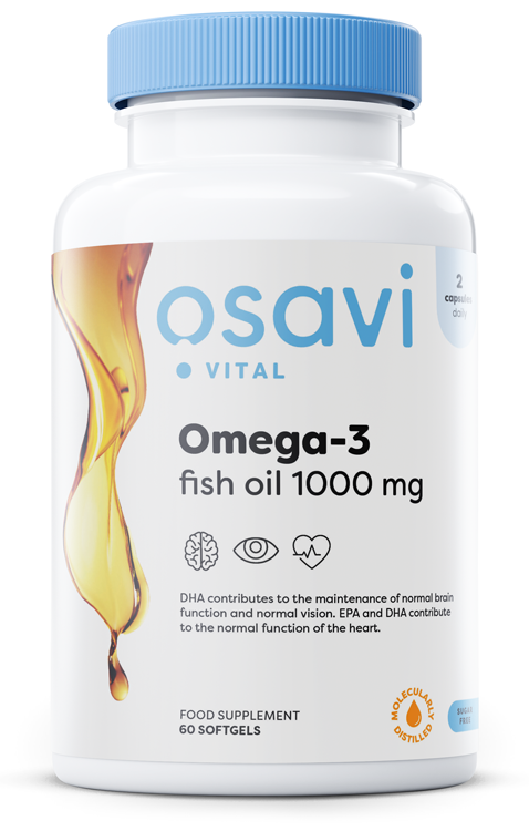 Osavi: Omega-3 Fish Oil Molecularly Distilled, 1000mg (Lemon) - 60 softgels