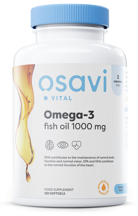 Osavi: Omega-3 Fish Oil Molecularly Distilled, 1000mg (Lemon) - 120 softgels