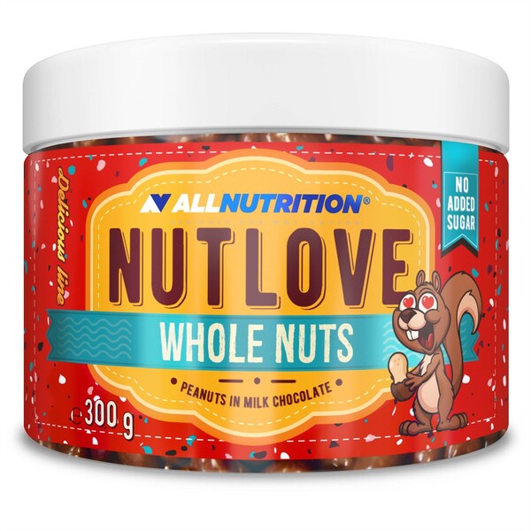 Allnutrition: Nutlove Whole Nuts, Peanuts in Milk Chocolate - 300g