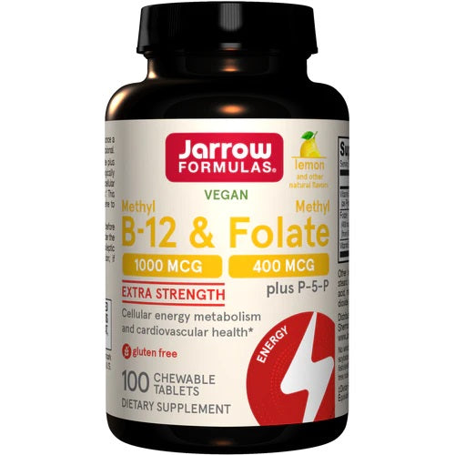 Jarrow Formulas: Methyl B-12 & Methyl Folate, Lemon - 100 chewable tabs