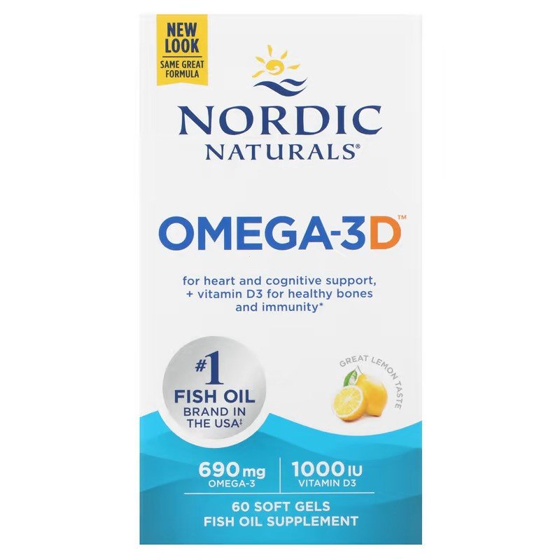 Nordic Naturals: Omega-3D, 690mg Lemon - 60 softgels