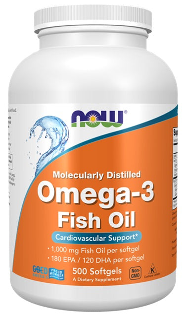 NOW Foods: Omega-3 Fish Oil, Molecularly Distilled - 500 softgels