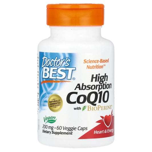 Doctor's Best: High Absorption CoQ10 with BioPerine, 200mg - 60 vcaps