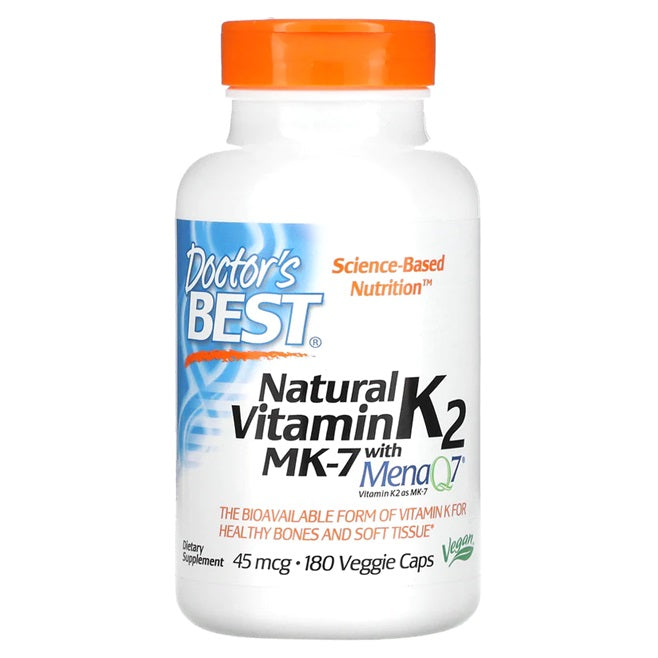 Doctor's Best: Natural Vitamin K2 MK7 with MenaQ7, 45mcg - 180 vcaps