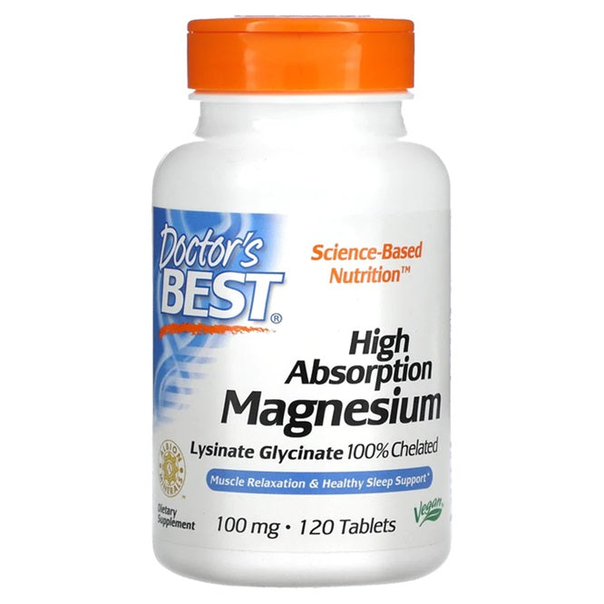 Doctor's Best: High Absorption Magnesium, 100mg - 120 tablets