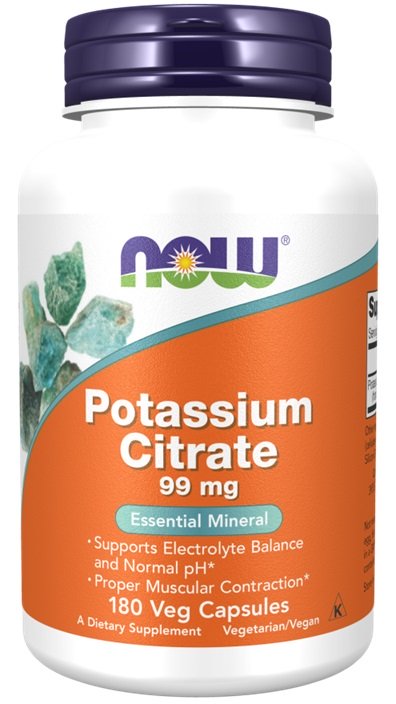 NOW Foods: Potassium Citrate, 99mg - 180 vcaps