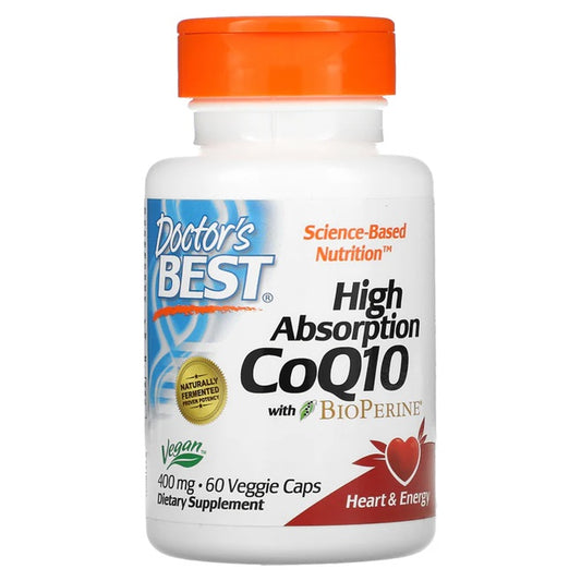 Doctor's Best: High Absorption CoQ10 with BioPerine, 400mg - 60 vcaps