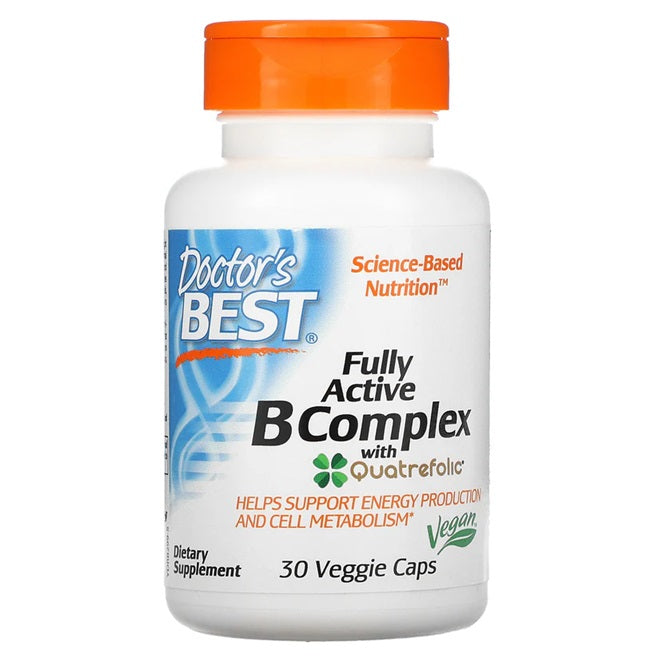 Doctor's Best: Fully Active B-Complex with Quatrefolic - 30 vcaps