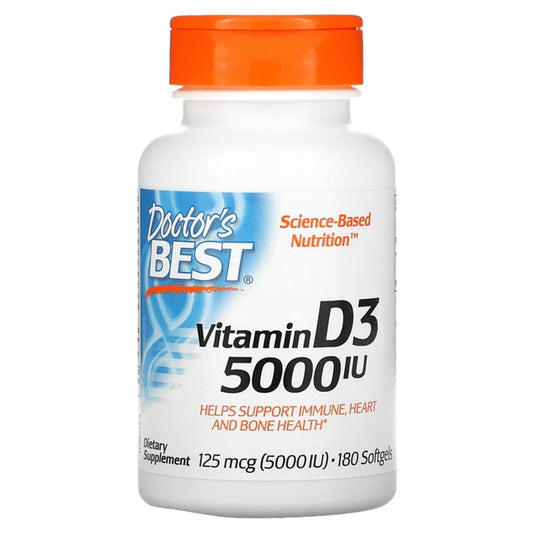 Doctor's Best: Vitamin D3, 5000 IU - 180 softgels