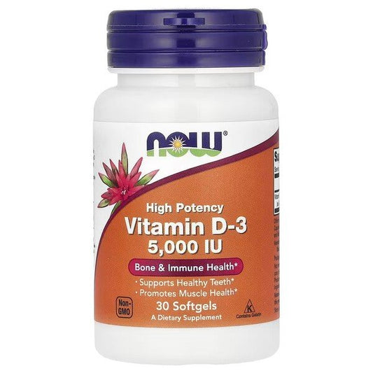 NOW Foods: Vitamin D-3, 5000 IU - 30 softgels