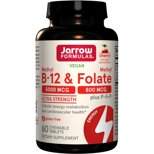 Jarrow Formulas: Methyl B-12 & Methyl Folate, Cherry - 60 chewable tabs