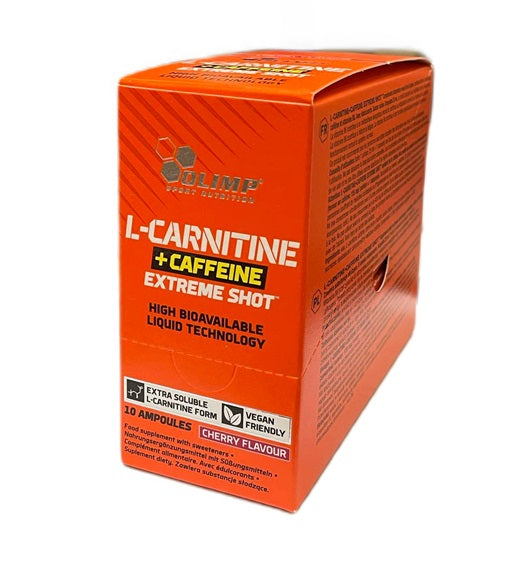 Olimp Nutrition: L-Carnitine + Caffeine Extreme Shot, Cherry - 10 x 25 ml.