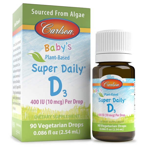 Carlson Labs: Baby's Plant-Based Super Daily D3, 400 IU - 2.54 ml.