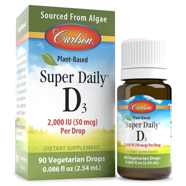 Carlson Labs: Plant-Based Super Daily D3, 2000 IU - 2.54 ml.