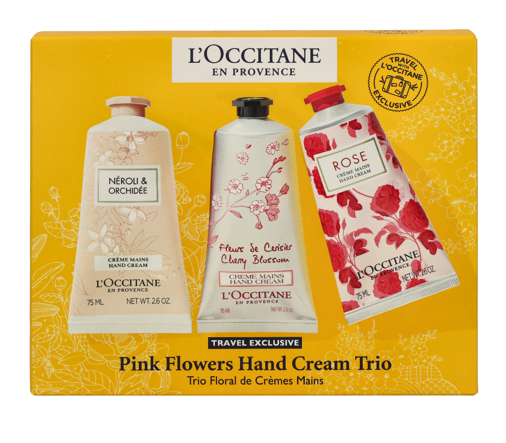 L'Occitane Pink Flowers Hand Cream Trio Set 225 ml